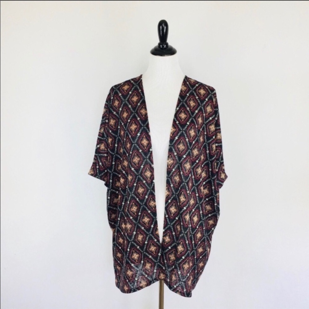 Torrid Geo Knit Open Front Cardigan Top Size 3X